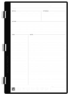Rocketbook Pro Meeting Notes Page Pack | Scannbare Rocketbook Pro-Seiten für Notizen – Schreiben, Scannen, Löschen, Wiederverwenden | 20 Blatt | Executive-Größe: 15,2 x 22,4 cm