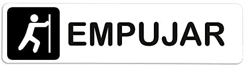 Becral® - Adhesivo de Vinilo EMPUJAR | Pegatina puerta de VINILO | Señal informativa | Cartel Puerta 200x50mm