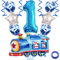 Weenkeey 1. Zug Geburtstag Dekoration 1 Jahre Geburtstag Zug Luftballons Zug Folienballons Blau Zahl 1 Helium Ballon für Eisenbahn Motto Party Junge Geburtstag Party Supplies