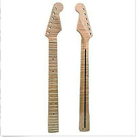 CAZARU 1pc Flame Maple E-Gitarrenhals 21 Bund 25,5 Zoll für Strat E-Gitarre Gitarrenhals für Ersatzteile von Musikinstrumenten