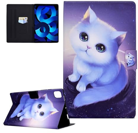 CASAFUNY Coque pour iPad Air 11 Pouces M2 (2024), iPad Air 5/4 (10,9 Pouces, 2022/2020, 5ème/4ème Génération) Housse Étui de Protection Tablette Coque pour iPad Air 6/5/4 Gén, Chats