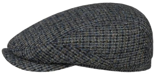 Stetson Brayton Harris Tweed Driver Flatcap Mehrfarbige Schirmmütze mit wärmender Schurwolle Handgefertigt in Deutschland Herren Herbst/Winter