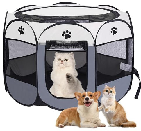 ZOYDP Box per Cani Da Interno 73 x 73 x 43cm, Recinto per Cuccioli Taglia Piccola, Conigli e Gatti per Interni o Esterni