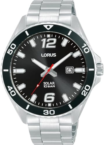 LORUS Herren Analog Quarz Uhr mit Edelstahl Armband,Silber