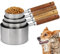 Dexspoeny 4 Pack Dog Food Scoop Measuring Cup Set, Stainless Steel Pet Food Scoop Dog Food Measuring Cup for Dogs Cats Birds and Rabbits, 1 Cup, 1/2 Cup, 1/3 Cup and 1/4 Cup 4 Pack