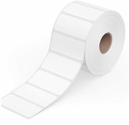 White Adhesive Labels - 1 Roll 1300Pcs 50 X 25 mm Thermal Sticky Stickers for Wide Use