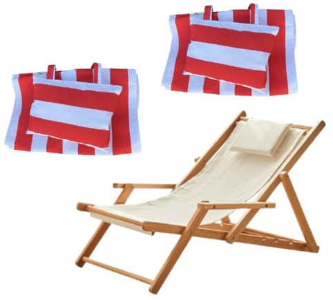 2 Telas de Reemplazo Oxford para Silla Plegable de Patio 45x17 Pulgadas con Almohada - para Tumbona Solar de Jardín y Piscina