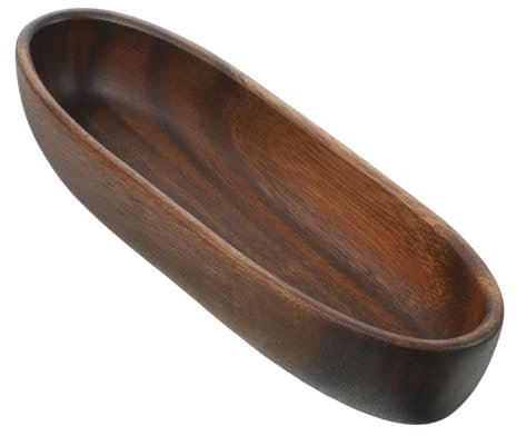 Garneck Vassoio da Portata in Legno Fatto A Mano A Forma di Barca Elegante Ciotola per Snack di Frutta Decorazione per La Casa Piatto da Portata in Legno