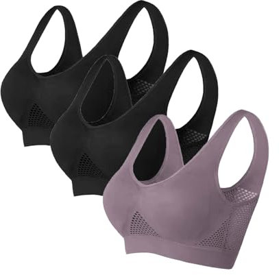 Generisch Todays Deals, mädchen-BHS, 3er Pack BH Damen ohne Bügel Push Up Sport BH Set Weich Atmungsaktiver Bequem BHS Set Yoga Gym Outdoor Fitness, letzte+Bestellung