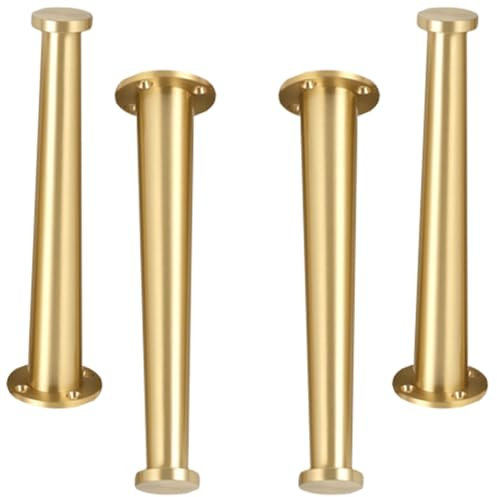 Lot de 4 pieds de meubles fuselés dorés en hauteur réglable 630 cm Pieds de table en laiton avec surface anodisée 20 cm