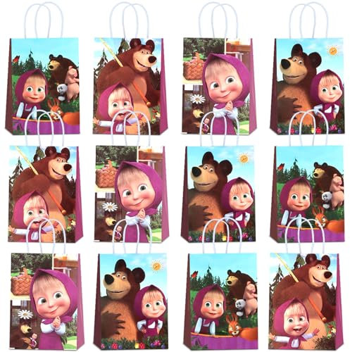 miazcww Cartoni animati, 12 pezzi, Masha Compleanno, Festa dei bambini, Natale