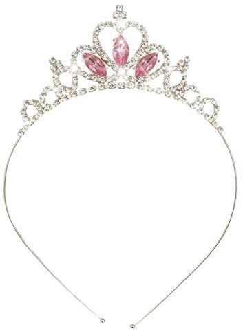 MUNSKT Silber Prinzessin Krone Kristall Schärpe Tiara Strass Stirnband Haarschmuck für Geburtstag Weihnachten Dekoration Frauen Mädchen Braut Hochzeit Haarbänder Schmuck (Rosa)