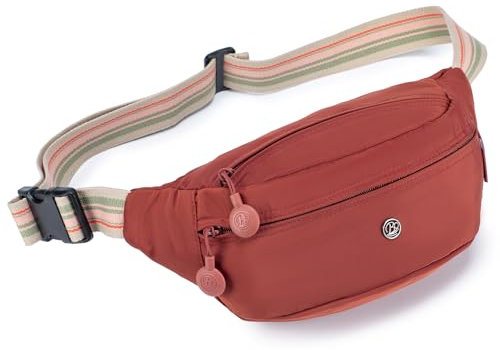 BAGROUPS Wasserdicht Hüfttasche Bauchtasche Damen Gürteltasche für Outdoor Reisen Sport Wandern Joggen Hundespaziergänge, Rot