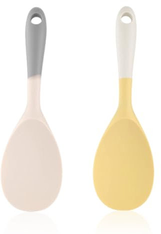 NIDHFG 2 Pieces Of Silicone Rice Spoon, High Temperature Resistant Rice Spoon, Durable Rice Spoon, Kitchen Tools, Mixing Spoon, Baking Accessories.