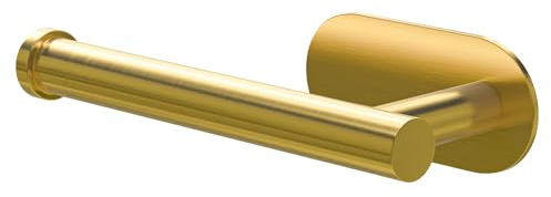 Amig - Selbstklebender Toilettenpapierhalter Mod. Ea-3 | WC-Rollenhalter Klebebefestigung ohne Schrauben | 164 x 70 x 45 mm | Edelstahl | Matt Gold