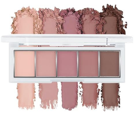 BelleVive Neutrales Nude-Braun-Lidschatten-Palette-Make-up, 5 Farben samtig mattes Finish, kühl getönte Nude-Taupe-Lidschatten, natürliches Make-up für jeden Tag, lang anhaltendes, 04#