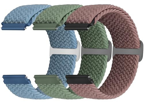 24mm Geflochtenes Armband Kompatibel mit Suunto 9/9 Baro/9 Titanium/D5/7/Ticwatch Pro 5/Fossil Q Machine Hybrid/Nate Hybrid/MK Sofie/Grayson/GMa-s2100/G-shock ga2100 Ersatzarmband für Damen Herren