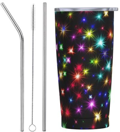 YFSGDLBN Mug isotherme en acier inoxydable avec impression artistique colorée