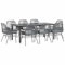vidaXL 9-TLG. Garten-Essgruppe mit Kissen Grau Poly Rattan Glas, Outdoor Essgruppe, Essgarnitur Terrasse, Garten Essgarnitur, Terrasse Essgruppe