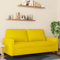 Emmtore Sofa 2-Sitzer, Loungesofa Couch mit Armlehnen Rückenkissen, Wohnzimmersofa Designsofa mit Metallgestell, Sitzmöbel Zweisitzer Samt,Gelb,140 cm