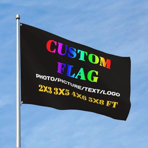 HWFOI Personalisierte Flagge, Fahne Selbst Gestalten 3X5 FT, Fügen Sie Ihr eigenes Bild hinzu, Text, Personalisierte Wanddekoration Garten-Yard-Schild Camping Flagge(ohne Fahnenmast)