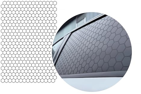 Foliatec Scheiben Sticker Honeycomb – Set mit 3 stück 75x50cm – Hochglanz Schwarz | Hochglanz Schwarz