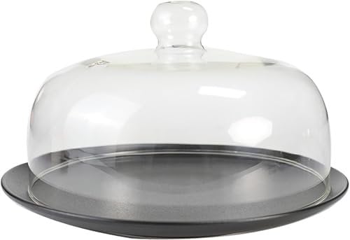 Couvercle en Verre Borosilicate pour Micro-Ondes, Anti-éclaboussures, Cloche Multifonction pour gâteau, poignée Ergonomique, Compatible Lave-Vaisselle (transparent,18cm)