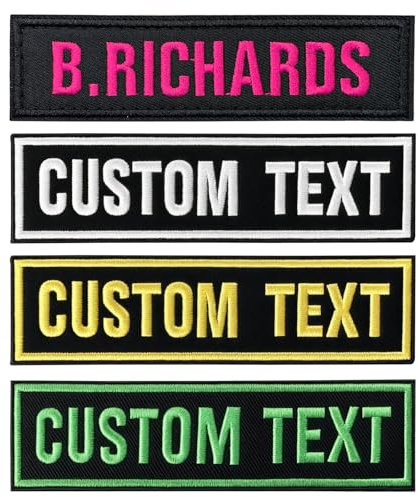 2PCS Personalized Name Patch, Custom Dog Harness Patch, Embroidered Military Name Tag Tactical Badges, Patch for Jacket Backpacks Vest, Iron-on/Hook