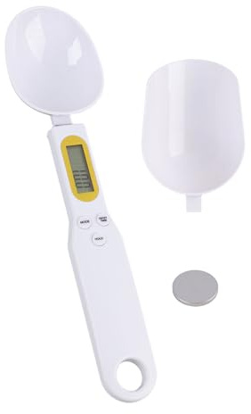 Löffelwaage Digital, Digitaler Messlöffel 500g 0.1g Genauigkeit, Mit Großem Abnehmbarem Löffel, LCD Display Tara Funktion, Messlöffel Gramm Für Gewürze Pulver Pillen Backen, Küchenwaage