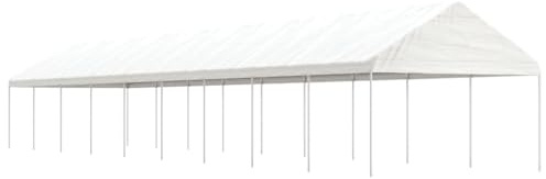 QJBSAVVA Pavillon 20,07x4,08x3,22 m aus PE und verzinktem Stahl großer Gartenpavillon Partyzelt mit Seitenhöhe 2 m geräumig und stabil für Grill Outdoor und Events