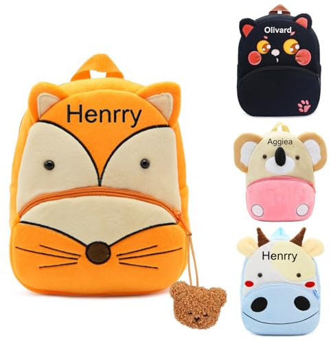 NGTSFLY Personalisierte Rucksack Kindergarten Mädchen Jungen mit Gestickt Namen | Kita Rucksack ab 1 Jahr |Personalisierte Geschenke kinder | Kindergarten Tasche