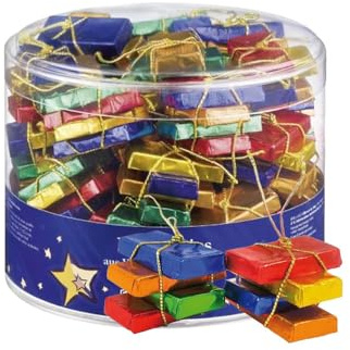 Milk Chocolate Drum 22 x 12.28g – Colourful Foil Wrapped Tree Decorations – Suitable for Vegetarians