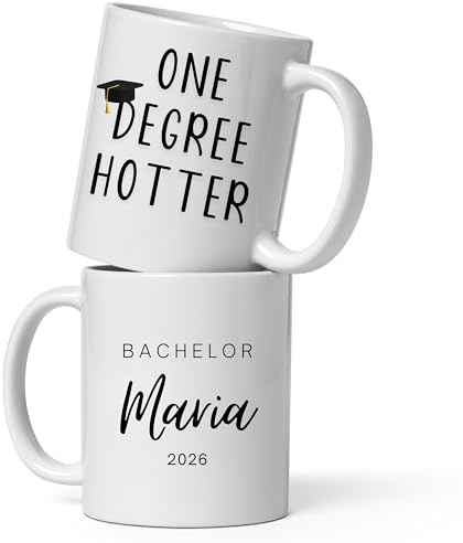 Little Mathilda Bachelor Geschenk personalisierte Tasse zum Abschluss 330ml Keramik Tasse mit Spruch, Namen, Abschluss & Jahreszahl Abschlussgeschenk Master, Abitur Bestandene Prüfung Geschenk
