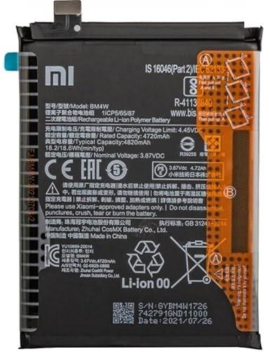 Original Xiaomi Ersatz-Akku für Xiaomi Mi 10T Lite 5G Batterie 4820mAh BM4W mit Klebestreifen Inkl. Einbauwerkzeug