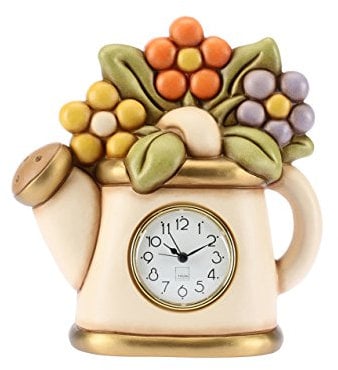 THUN Gießkanne mit Uhr und Blumen