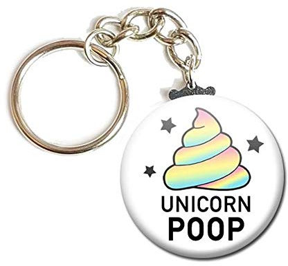 Porte Clés Chaînette 3,8 centimètres Unicorn Poop Idée Cadeau Accessoire Humour Licorne Pipi Caca Arc en Ciel Kawaii