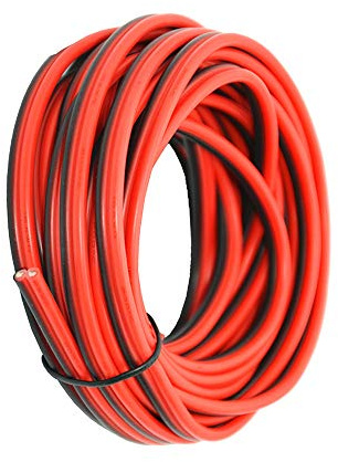 16 AWG Silicone Electrical Wire 20 Meter [Black 10 m Red 10 m] 2 Conductor Parallel Wire line Soft and Flexible 1.3mm² Hook Up Oxygen Free Strands Tinned Copper Wire TUOFENG