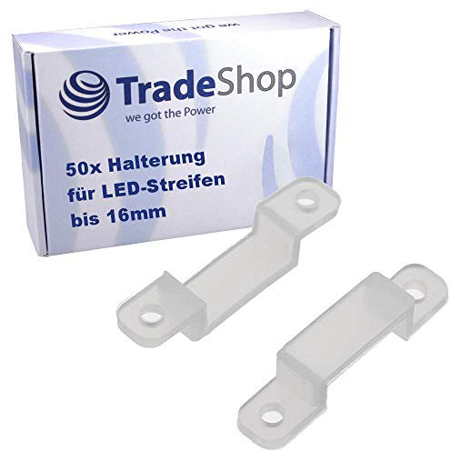 50x Wand Montage Clips im Set Halterung für 10mm/11mm/12mm/13mm/14mm/15mm/16mm Lichterkette LED-Streifen, für Drinnen und Draussen geeignet