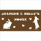 CM070 Personalised Name Plate Plaque Name House Pet Bunny Rabbit Hutch Sign 200mm x 100mm Sticker/Sav - White Background
