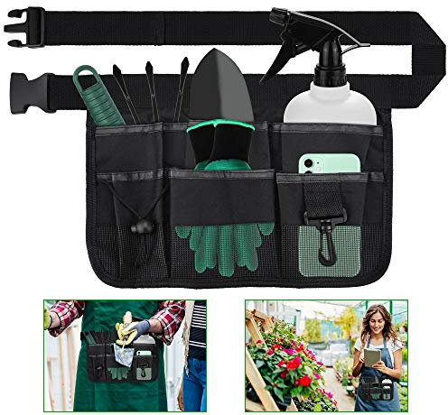 KBNIAN Ceinture Travail Porte Outils avec 7 Pochettes Ceinture Bricoleur Ceinture Charpentier Ceinture Porte Outillage Professionnelle en Toile Imperméable pour Bricolage Jardinage Électricien