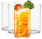 LUXU Lot de 4 verres hauts transparents de 540 ml pour eau, jus, bière, boissons, cocktails et boissons mélangées