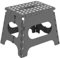 Tradineur - Taburete Plegable Multiusos - PVC - Escalera Antideslizante Infantil - Altillo para Cocina o Baño - Reposapiés para Niños - Máx. 150 kg (Gris - 27 x 29 x 22 cm)