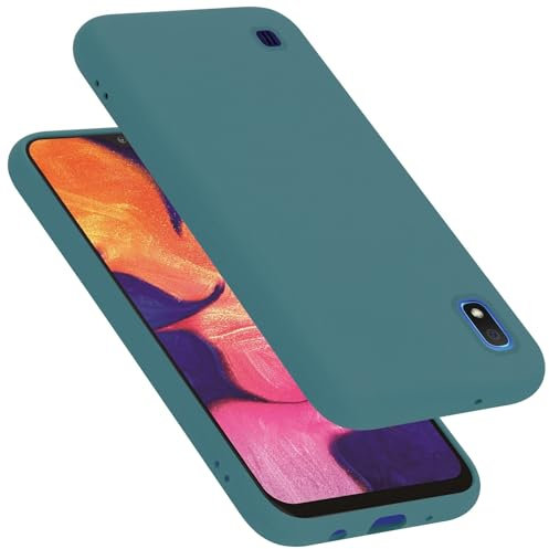 Cadorabo Hülle kompatibel mit Samsung Galaxy A10 / M10 Hülle Silikon Handyhülle für Galaxy A10 / M10 Case aus flüssigem Silikon- Kratzfeste und stoßfeste dünne TPU Schutzhülle - Liquid GRÜN