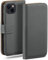 moex Book Case für iPhone 13/13 Pro Handyhülle mit Kartenfach, Hülle klappbar 360 Grad Schutzhülle, Klapphülle Flip Case Cover, PU Leder Handytasche Lederhülle, Dunkelgrau