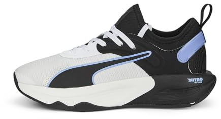 PUMA PWR XX Nitro Wn's, Scarpe per Jogging su Strada Donna, Bianco Nero Elektro Viola, 40 EU