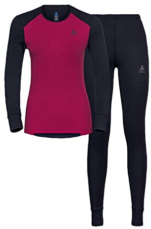 Odlo Damen Funktionsunterwäsche Set ACTIVE WARM ECO, dark sapphire - beetroot purple, XL