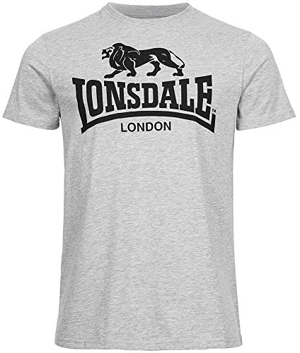 Lonsdale Camiseta con Logotipo para Hombre, Gris Jaspeado, XXXXL