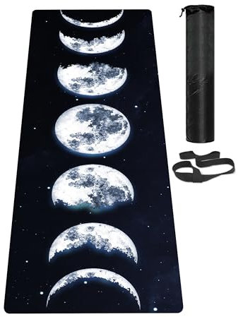 LaiEr Yogamatte, rutschfeste, umweltfreundliche Trainingsmatte mit Tragegurt, Dicke Übungs- und Trainingsmatte für Yoga, Pilates und Fitness (183 cm x 61 cm x 6 mm)