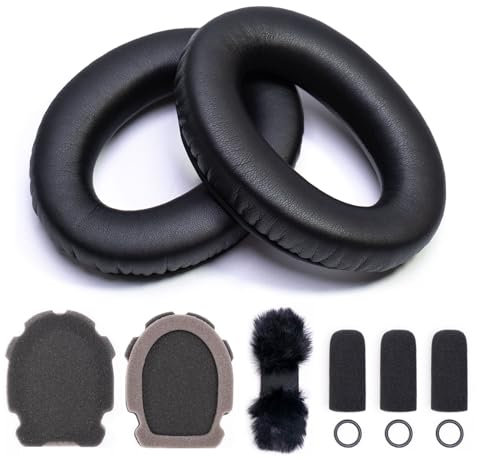 Voarmaks Kit de renouvellement Coussinets d'oreille Coussin Micro Muff Bonnette Bandeau Coussinet Compatible avec Casque d'aviation Bose A20 X A10