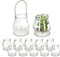 Relaxdays Windlicht, 12er Set, Glas, Silberne & goldene Henkel, innen & außen, Teelichthalter, 10 x 8,5 cm, transparent